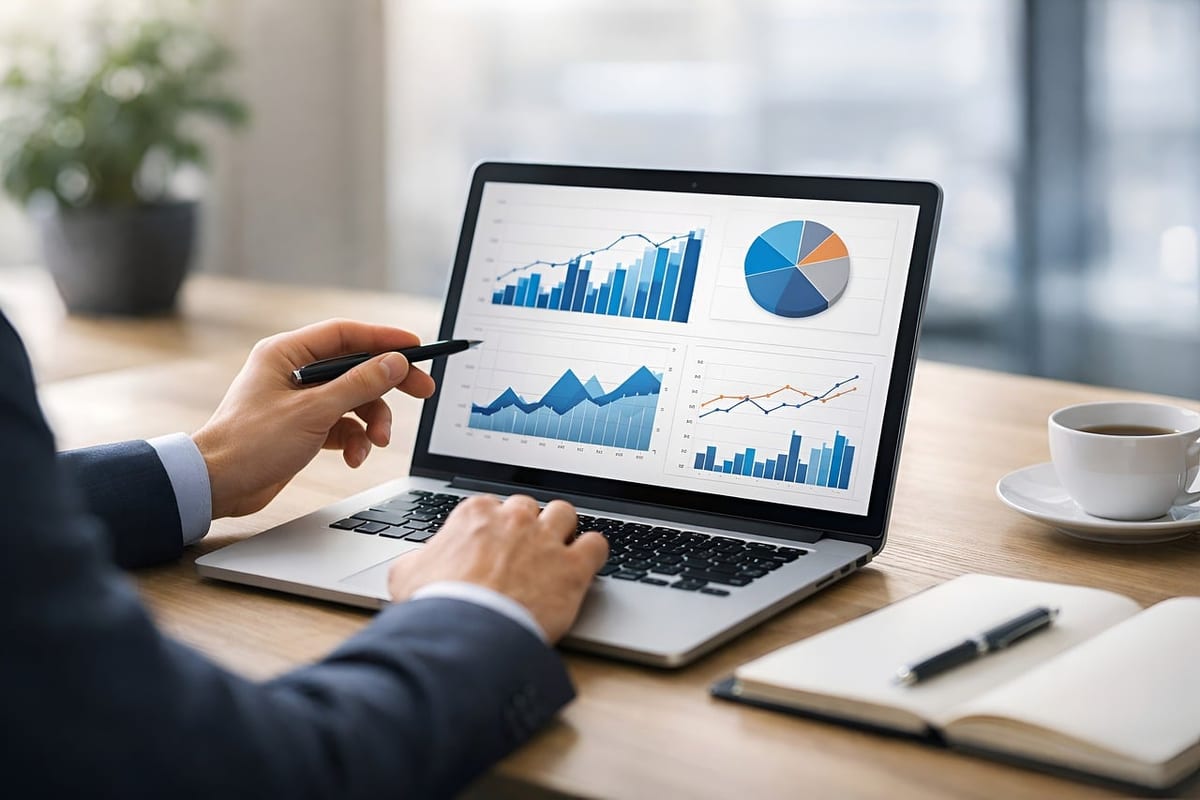 Un analyste examine des graphiques sur son ordinateur